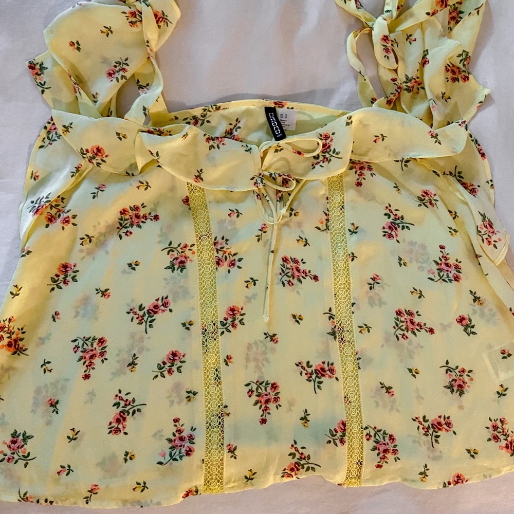 Yellow, Floral H&M blouse